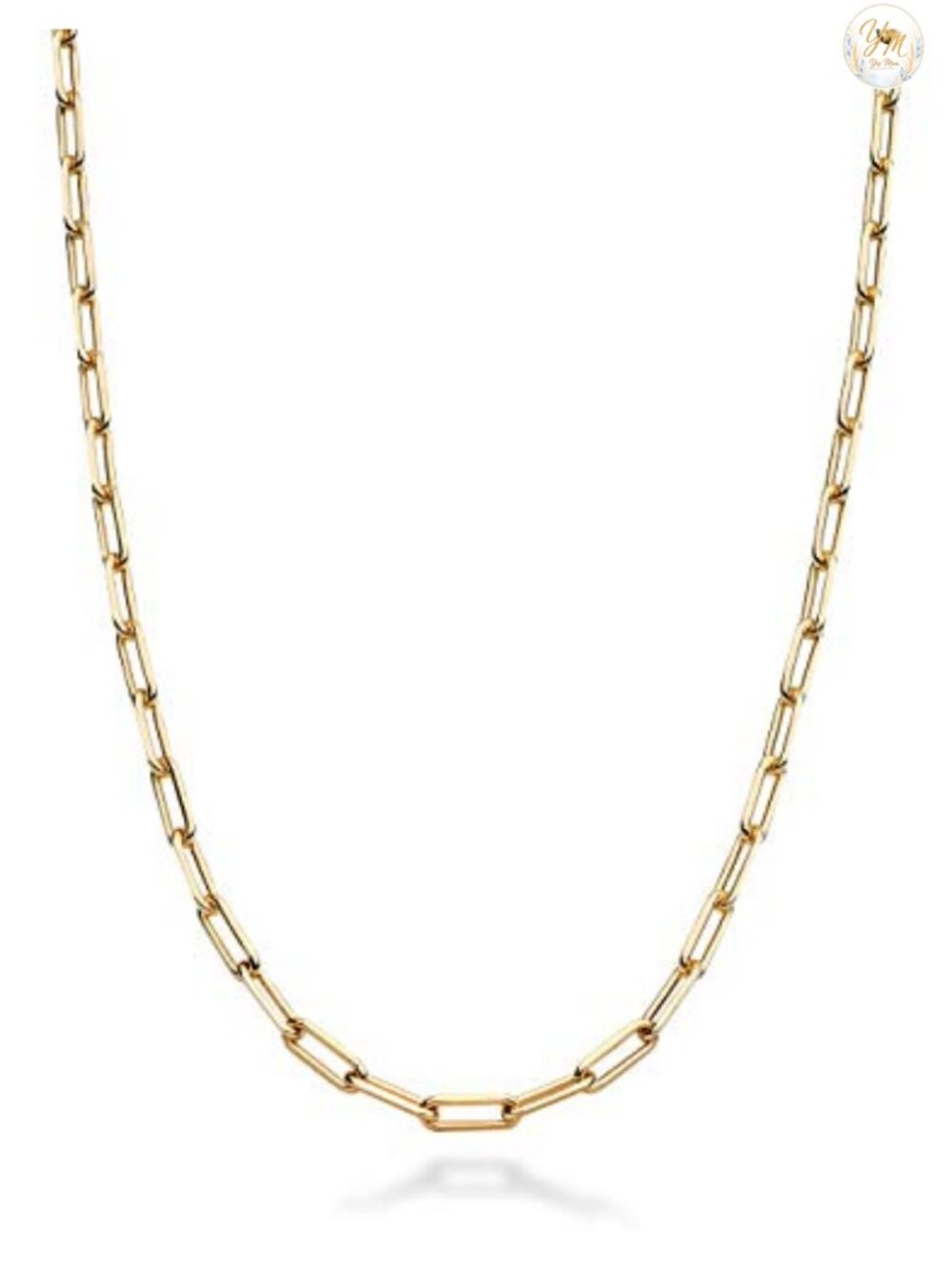 2.5mm Paperclip Necklace 18K Gold Plated 925 Sterling Silver Unisex Fine Jewelry